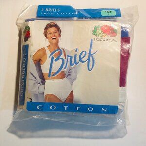Fruit Of The Loom Women's 3-Pack Briefs 100% Cotton Size 9